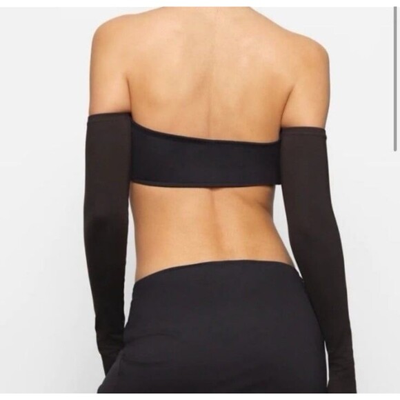 Skims Recycled Swim Long Sleeved Bikini Top Onyx Size Medium - Picture 2 of 9